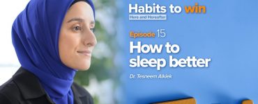 Dr. Tesneem Alkiek next to the words "Episode 15, How to Sleep Better"